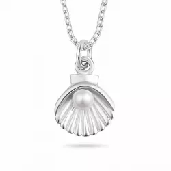 musling perle halskjede i sølv