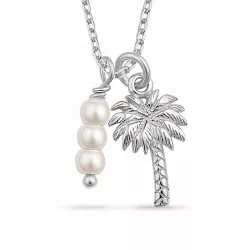 palme perle halskjede i sølv