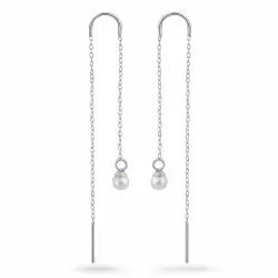 shell perle kjedeøreringer i sølv