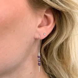 ametyst kjedeøreringer i sølv - Loom Stones