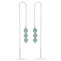 jadestein kjedeøreringer i sølv - Loom Stones