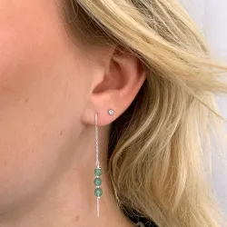 jadestein kjedeøreringer i sølv - Loom Stones