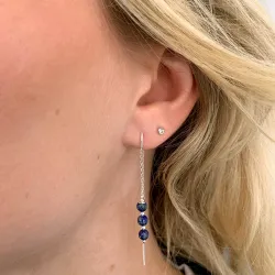 lapis lazuli kjedeøreringer i sølv - Loom Stones