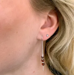 rød jasper kjedeøreringer i sølv - Loom Stones