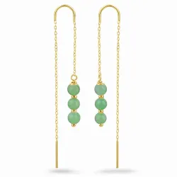 amasonitt kjedeøreringer i forgylt sølv - Loom Stones