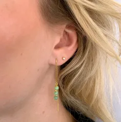 amasonitt kjedeøreringer i forgylt sølv - Loom Stones