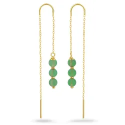 jadestein kjedeøreringer i forgylt sølv - Loom Stones