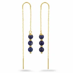 lapis lazuli kjedeøreringer i forgylt sølv - Loom Stones
