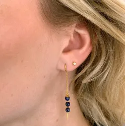 lapis lazuli kjedeøreringer i forgylt sølv - Loom Stones