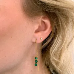 malakitt kjedeøreringer i forgylt sølv - Loom Stones