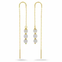 månestein kjedeøreringer i forgylt sølv - Loom Stones