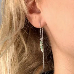 amasonitt kjedeøreringer i sølv - Loom Stones