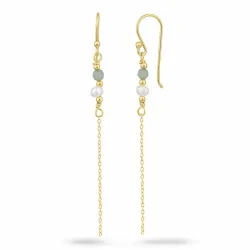 perle kjedeøreringer i forgylt sølv - Loom Stones