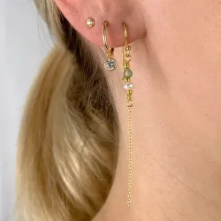 perle kjedeøreringer i forgylt sølv - Loom Stones