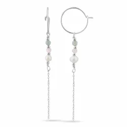 grønn agat kjedeøreringer i sølv - Loom Stones