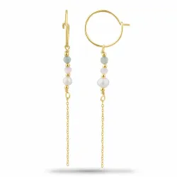 grønn agat kjedeøreringer i forgylt sølv - Loom Stones