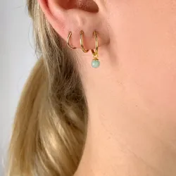 12 mm amasonitt creol i forgylt sølv - Loom Stones