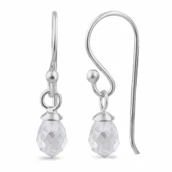 hvite zirkon ear lines i sølv - Loom Stones