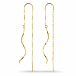 lange kjedeøreringer i forgylt sølv