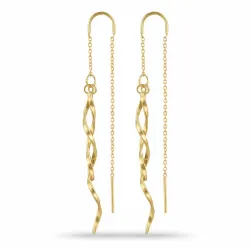 lange kjedeøreringer i forgylt sølv