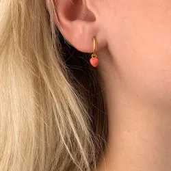 12 mm hjerte emalje øredobber i forgylt sølv