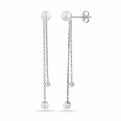 lange kjedeøreringer i sølv