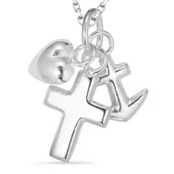 tro-håp-kjærlighet halskjede i sølv med anheng i sølv