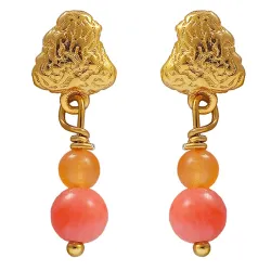 Hultquist Coralie øredobber i forgylt sølv multifarget stein