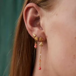 Hultquist Coralie øredobber i forgylt sølv multifarget stein