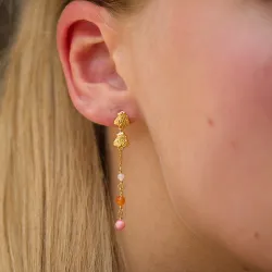 Hultquist Coralie grande øredobber i forgylt sølv multifarget stein