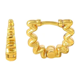 Hultquist Wavy creol i forgylt sølv