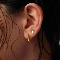 Hultquist Wavy creol i forgylt sølv