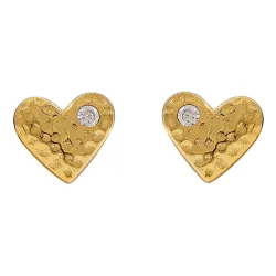 Hultquist Mini  hjerte øredobber i forgylt sølv