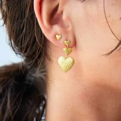 Hultquist Mini  hjerte øredobber i forgylt sølv