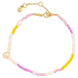 Hultquist Pink Rainbow armbånd i forgylt sølv