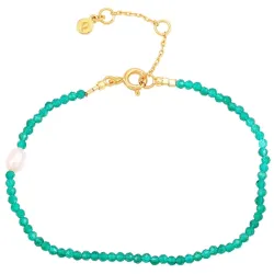 Hultquist Ruth grønn armbånd i forgylt sølv