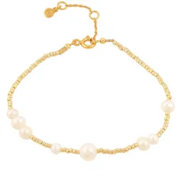 Hultquist Aria perle armbånd i forgylt sølv