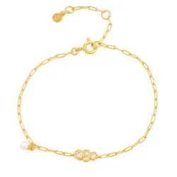 Hultquist Scarlet armbånd i forgylt sølv hvit zirkon