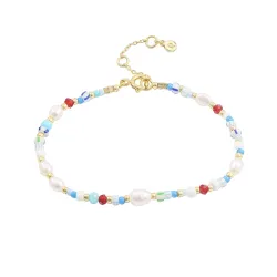 Hultquist Zoe armbånd i forgylt sølv multifarget stein