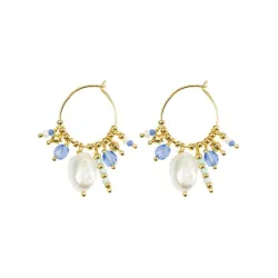 Hultquist Ocean creol i forgylt sølv lyseblå stein