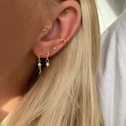 Nava Kai Petite perle øredobber i forgylt sølv