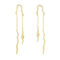 Nava Mahina  lange zirkon øredobber i forgylt sølv