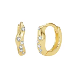 Nava Ara creol i forgylt sølv hvit zirkon