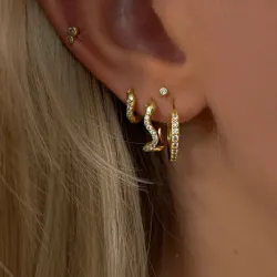 Nava Ara creol i forgylt sølv hvit zirkon