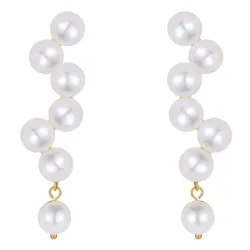 Nava Zinnia perle øredobber i forgylt sølv