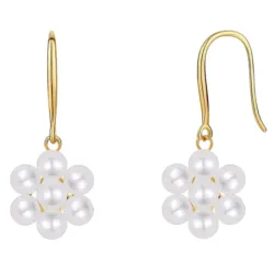 Nava Bellis perle øredobber i forgylt sølv