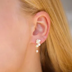 Nava Fei  perle øredobber i forgylt sølv