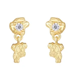 Nava Enya øredobber i forgylt sølv hvit zirkon