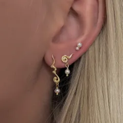 Nava Chimere perle øredobber i forgylt sølv