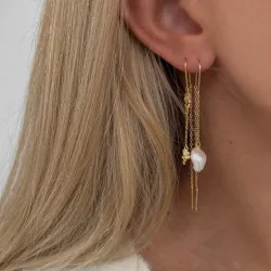 Nava Ananta kjedeøreringer i forgylt sølv